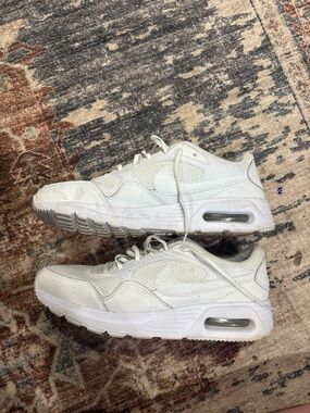 Nike White Mesh & Leather Air Cushion Sneakers